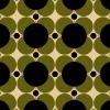 Orla Kiely Wallpaper-Atomic Flower Khaki Wallpaper