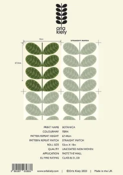 Orla Kiely Wallpaper-Botanica Fern Wallpaper