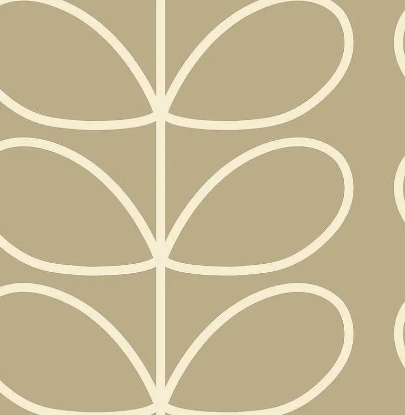 Orla Kiely Wallpaper-Giant Linear Stem Stone Wallpaper