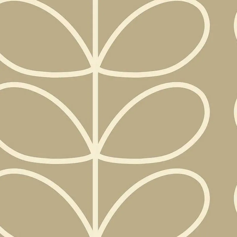 Orla Kiely Wallpaper-Giant Linear Stem Stone Wallpaper