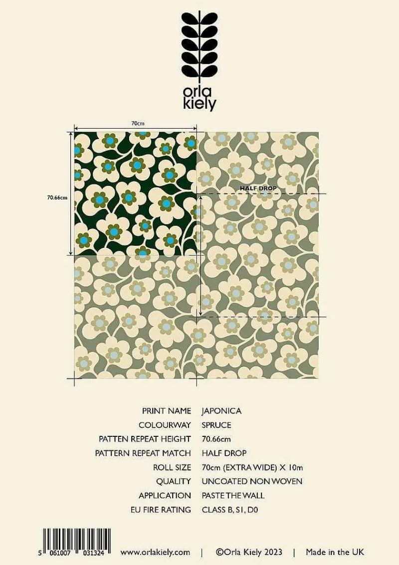 Orla Kiely Wallpaper-Japonica Wallpaper