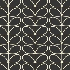 Orla Kiely Wallpaper-Linear Stem Charcoal Wallpaper