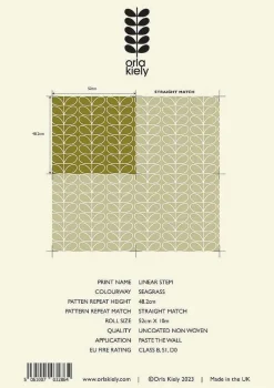 Orla Kiely Wallpaper-Linear Stem Seagrass Wallpaper