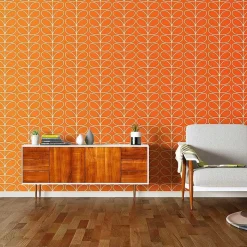 Orla Kiely Wallpaper-Linear Stem Tomato Wallpaper