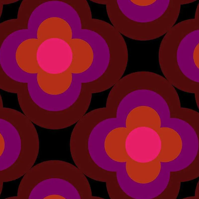 Orla Kiely Wallpaper-Radial Flower Wallpaper